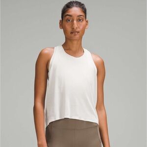 Lululemon Fast and Free Race Length Tank Top in Bone, size 6, EUC
